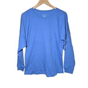 Boxercraft Women's XS Lavender Blue Pom-Pom Jersey Long Sleeve Tee Oversized NWT